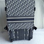 Dior Travel Suitcase Medium Grey/Black Oblique Jacquard Canvas with Leather and Black Hardware #RLLT-6 - Image 11