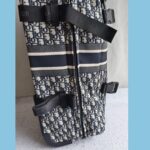 Dior Travel Suitcase Medium Grey/Black Oblique Jacquard Canvas with Leather and Black Hardware #RLLT-6 - Image 9