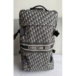 Dior Travel Suitcase Medium Grey/Black Oblique Jacquard Canvas with Leather and Black Hardware #RLLT-6 - Image 3