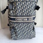 Dior Travel Suitcase Medium Grey/Black Oblique Jacquard Canvas with Leather and Black Hardware #RLLT-6 - Image 5