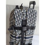 Dior Travel Suitcase Medium Grey/Black Oblique Jacquard Canvas with Leather and Black Hardware #RLLT-6 - Image 6