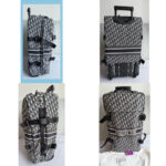 Dior Travel Suitcase Medium Grey/Black Oblique Jacquard Canvas with Leather and Black Hardware #RLLT-6 - Image 2