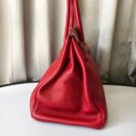 Hermes Birkin 35cm Red Clemence Leather with Gold Plated Hardware #RLUK-1 - Image 9