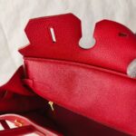 Hermes Birkin 35cm Red Clemence Leather with Gold Plated Hardware #RLUK-1 - Image 33