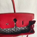 Hermes Birkin 35cm Red Clemence Leather with Gold Plated Hardware #RLUK-1 - Image 32