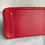 Hermes Birkin 35cm Red Clemence Leather with Gold Plated Hardware #RLUK-1 - Image 12