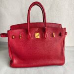 Hermes Birkin 35cm Red Clemence Leather with Gold Plated Hardware #RLUK-1 - Image 3