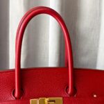 Hermes Birkin 35cm Red Clemence Leather with Gold Plated Hardware #RLUK-1 - Image 22