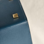 Hermes Cinhetic 18 Deep Blue Veau Madame with Palladium/Gold Plated Hardware #RERC-4 - Image 12
