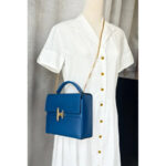 Hermes Cinhetic 18 Deep Blue Veau Madame with Palladium/Gold Plated Hardware #RERC-4 - Image 32