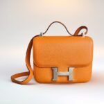 Hermes Constance 24cm III Apricot Evercolor Leather with Palladium Hardware Bag #RLCL-1