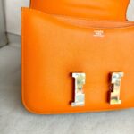 Hermes Constance 24cm III Apricot Evercolor Leather with Palladium Hardware Bag #RLCL-1 - Image 19
