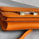 Hermes Constance 24cm III Apricot Evercolor Leather with Palladium Hardware Bag #RLCL-1 - Image 9