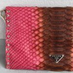 Prada BR2483 Bag Pinkish Red Snake Skin with Silver Hardware #RLCE-2 - Image 5