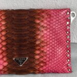 Prada BR2483 Bag Pinkish Red Snake Skin with Silver Hardware #RLCE-2 - Image 6