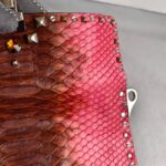 Prada BR2483 Bag Pinkish Red Snake Skin with Silver Hardware #RLCE-2 - Image 4