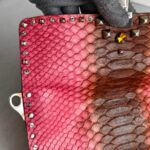 Prada BR2483 Bag Pinkish Red Snake Skin with Silver Hardware #RLCE-2 - Image 3