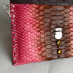 Prada BR2483 Bag Pinkish Red Snake Skin with Silver Hardware #RLCE-2 - Image 12