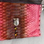 Prada BR2483 Bag Pinkish Red Snake Skin with Silver Hardware #RLCE-2 - Image 13