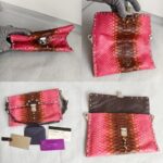 Prada BR2483 Bag Pinkish Red Snake Skin with Silver Hardware #RLCE-2 - Image 2