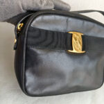 Salvatore Ferragamo Sling Bag Black Leather with Gold Hardware #RESC-57 - Image 3