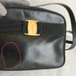 Salvatore Ferragamo Sling Bag Black Leather with Gold Hardware #RESC-57 - Image 4