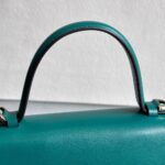 Cartier Top Handle Bag Green Calf Leather with Light Gold Hardware #RLKC-1 - Image 17