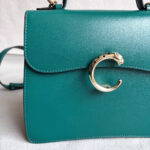 Cartier Top Handle Bag Green Calf Leather with Light Gold Hardware #RLKC-1 - Image 2