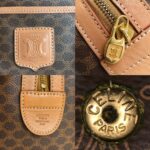 Celine Vintage Macadam Boston Bag Brown Coated Canvas with Leather and Gold Hardware #RLOK-2 - Image 25