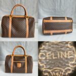 Celine Vintage Macadam Boston Bag Brown Coated Canvas with Leather and Gold Hardware #RLOK-2 - Image 2