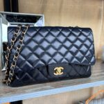 Chanel Jumbo Single Flap Black Lambskin with Gold Hardware #RECE-2