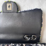 Chanel Medium Double Flap Bag Green/black/silver Sequine with Silver Hardware #RLKC-3 - Image 27
