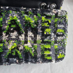 Chanel Medium Double Flap Bag Green/black/silver Sequine with Silver Hardware #RLKC-3 - Image 29