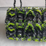 Chanel Medium Double Flap Bag Green/black/silver Sequine with Silver Hardware #RLKC-3 - Image 7