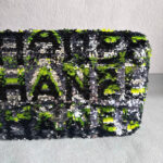 Chanel Medium Double Flap Bag Green/black/silver Sequine with Silver Hardware #RLKC-3 - Image 6