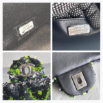 Chanel Medium Double Flap Bag Green/black/silver Sequine with Silver Hardware #RLKC-3 - Image 24