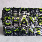 Chanel Medium Double Flap Bag Green/black/silver Sequine with Silver Hardware #RLKC-3 - Image 5