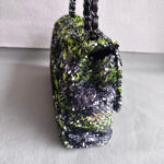 Chanel Medium Double Flap Bag Green/black/silver Sequine with Silver Hardware #RLKC-3 - Image 10