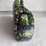 Chanel Medium Double Flap Bag Green/black/silver Sequine with Silver Hardware #RLKC-3 - Image 9