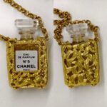 Chanel Perfume No 5 Gold Metal Necklace #RLCR-7 - Image 3