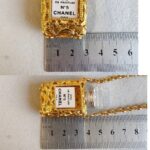 Chanel Perfume No 5 Gold Metal Necklace #RLCR-7 - Image 9