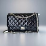Chanel Reissue 2.55 Black Patent Leather with Silver Hardware #GULLO-1