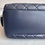 Chanel Trendy CC Bowling Bag Dark Blue Lamsbkin with Gold Hardware #RLKK-3 - Image 12