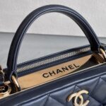 Chanel Trendy CC Bowling Bag Dark Blue Lamsbkin with Gold Hardware #RLKK-3 - Image 18