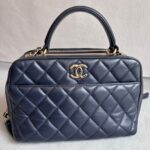 Chanel Trendy CC Bowling Bag Dark Blue Lamsbkin with Gold Hardware #RLKK-3 - Image 3