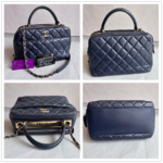 Chanel Trendy CC Bowling Bag Dark Blue Lamsbkin with Gold Hardware #RLKK-3 - Image 2