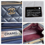 Chanel Trendy CC Bowling Bag Dark Blue Lamsbkin with Gold Hardware #RLKK-3 - Image 26