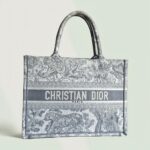 Dior Medium Book Tote Ecru and Gray Toile De Jouy Embroidery Bag #RLRE-1