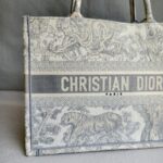 Dior Medium Book Tote Ecru and Gray Toile De Jouy Embroidery Bag #RLRE-1 - Image 3