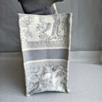 Dior Medium Book Tote Ecru and Gray Toile De Jouy Embroidery Bag #RLRE-1 - Image 7